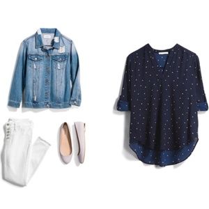 Lush Navy Patterned Blouse (NWT)